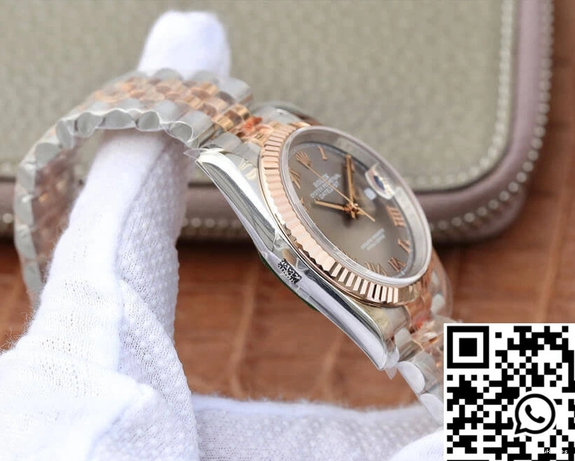 116231-0087 Rolex Factory Datejust Rose Dial Gold Silver 36MM GM 0130